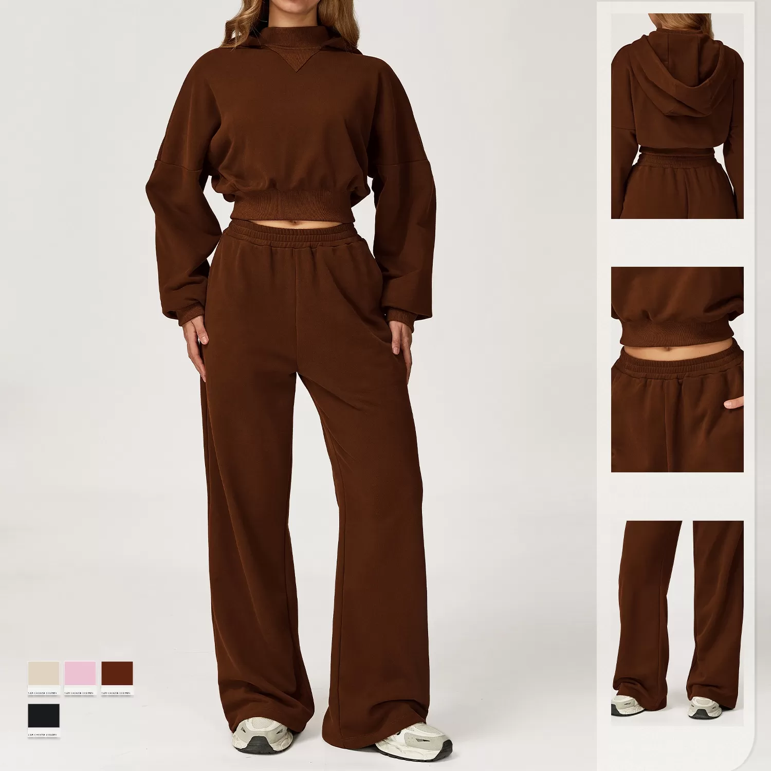 Conjunto deportivo informal de dos piezas de manga larga para mujer, cómodo, para fitness, running, yoga, sudadera con cintura alta, FGBTZ4507