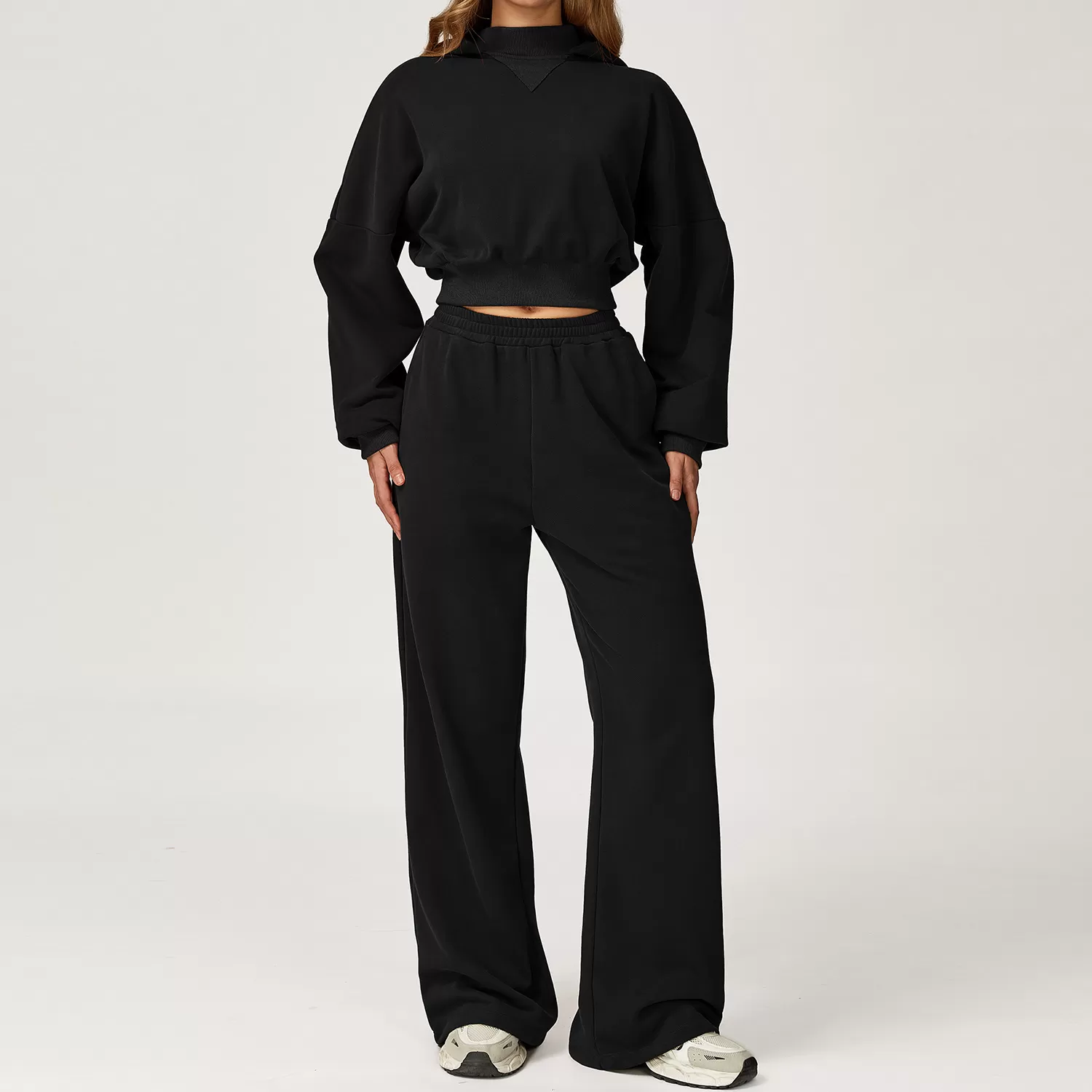 Conjunto deportivo informal de dos piezas de manga larga para mujer, cómodo, para fitness, running, yoga, sudadera con cintura alta, FGBTZ4507