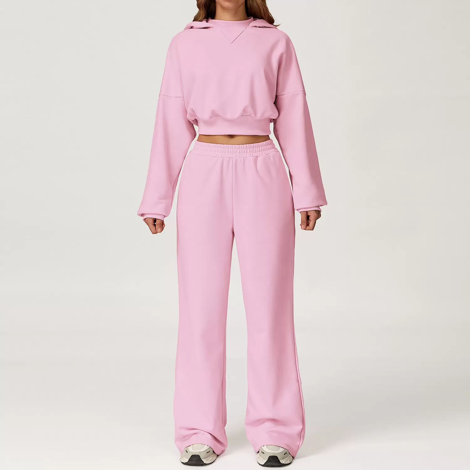 Conjunto deportivo informal de dos piezas de manga larga para mujer, cómodo, para fitness, running, yoga, sudadera con cintura alta, FGBTZ4507