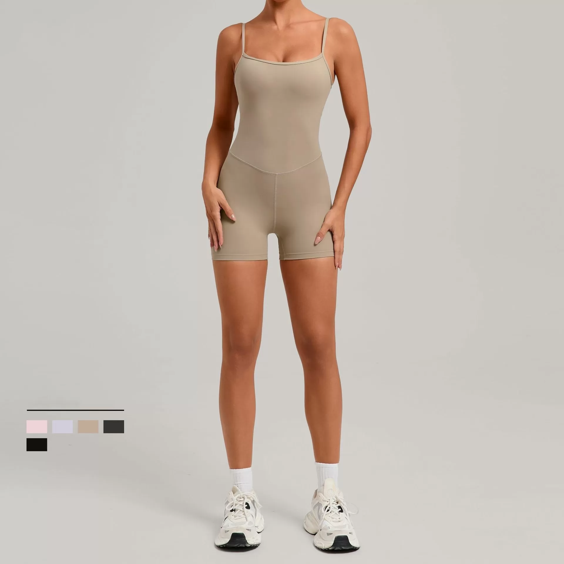 Pantalones cortos deportivos sin espalda para mujer, ropa deportiva para gimnasio, mono deportivo de una pieza FGB69321