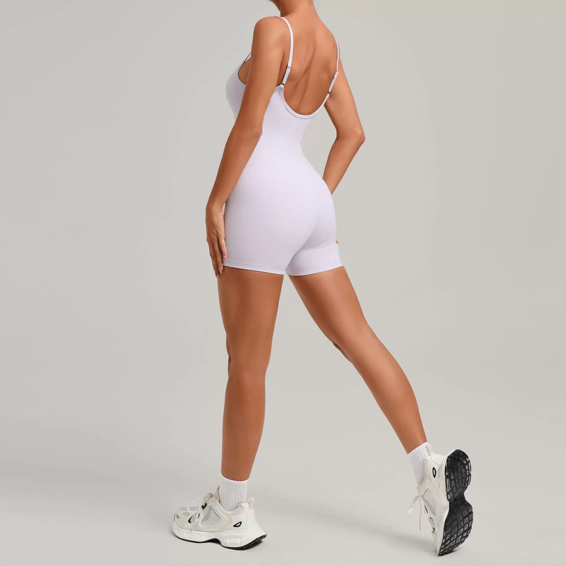 Pantalones cortos deportivos sin espalda para mujer, ropa deportiva para gimnasio, mono deportivo de una pieza FGB69321