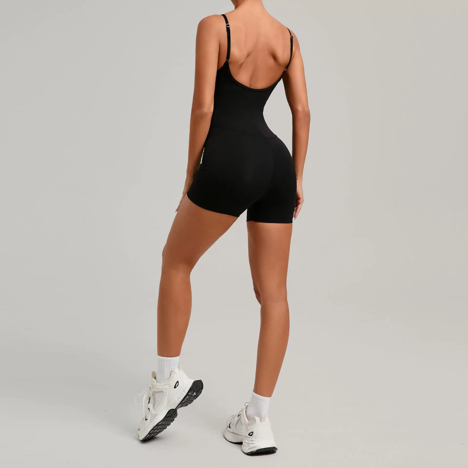 Pantalones cortos deportivos sin espalda para mujer, ropa deportiva para gimnasio, mono deportivo de una pieza FGB69321