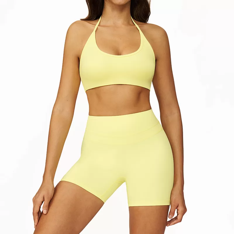 Conjuntos de sujetador y pantalones cortos deportivos para mujer, ropa deportiva para ejercicio y yoga, FGBTZ3109