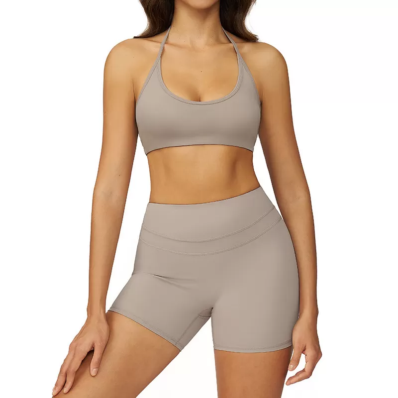 Conjuntos de sujetador y pantalones cortos deportivos para mujer, ropa deportiva para ejercicio y yoga, FGBTZ3109