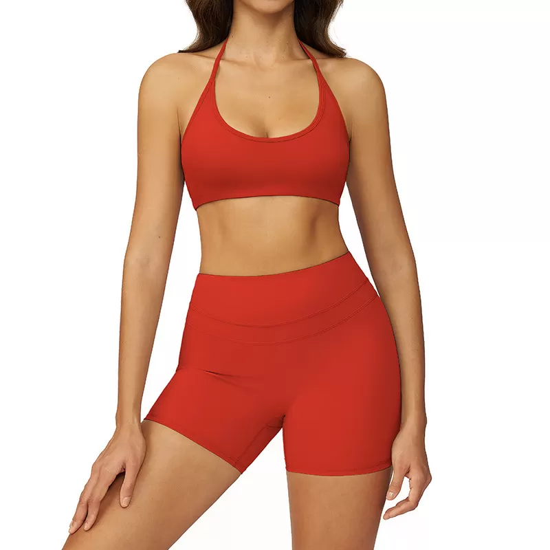 Conjuntos de sujetador y pantalones cortos deportivos para mujer, ropa deportiva para ejercicio y yoga, FGBTZ3109
