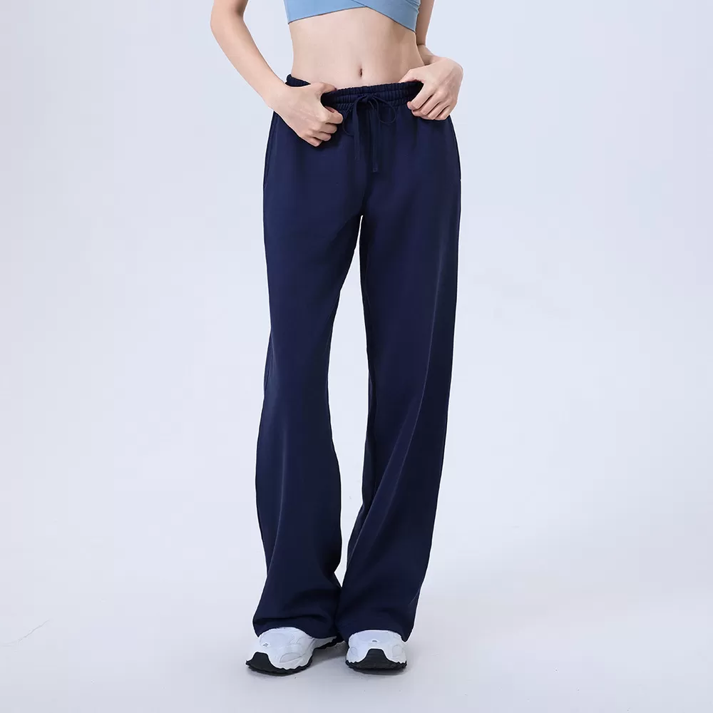 Pantalones de yoga para mujer, informales, rectos, con cintura elástica, holgados, FGBCK5642