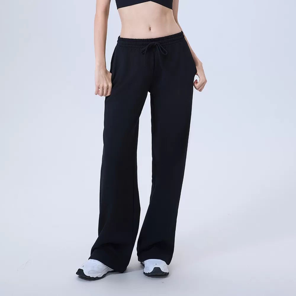 Pantalones de yoga para mujer, informales, rectos, con cintura elástica, holgados, FGBCK5642
