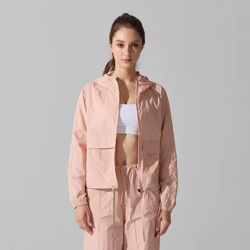 Chaqueta deportiva informal holgada con cremallera para mujer, para correr, de manga larga, para exteriores, para entrenamiento de yoga, FGBYC415