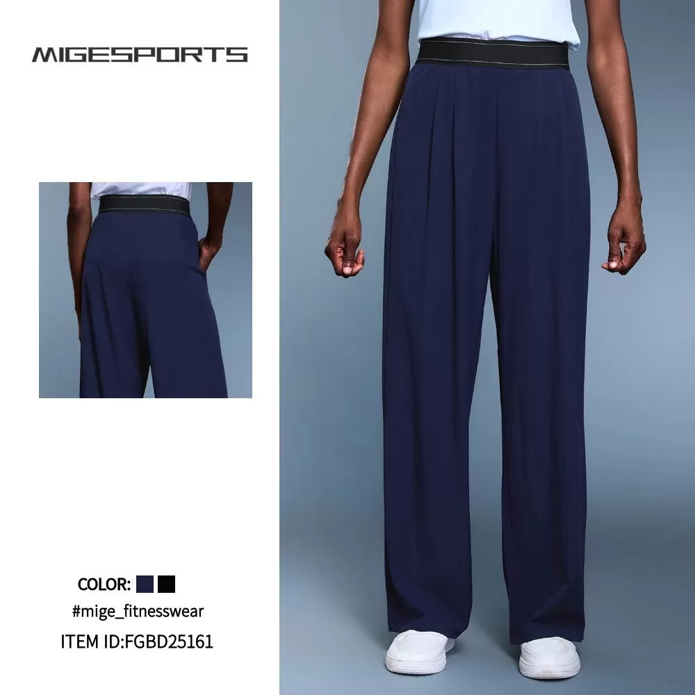Pantalones deportivos de cintura alta para mujer, largos, informales, para correr, yoga, FGBD25161