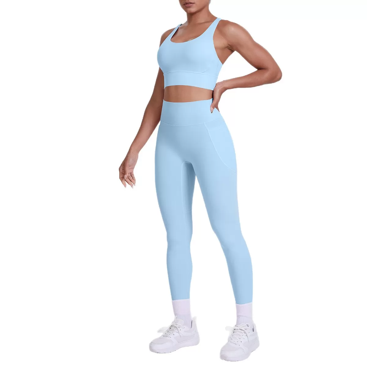 Conjunto deportivo de 2 piezas para mujer, ropa deportiva, conjuntos de yoga, conjuntos de entrenamiento para mujer FGB7113+7108