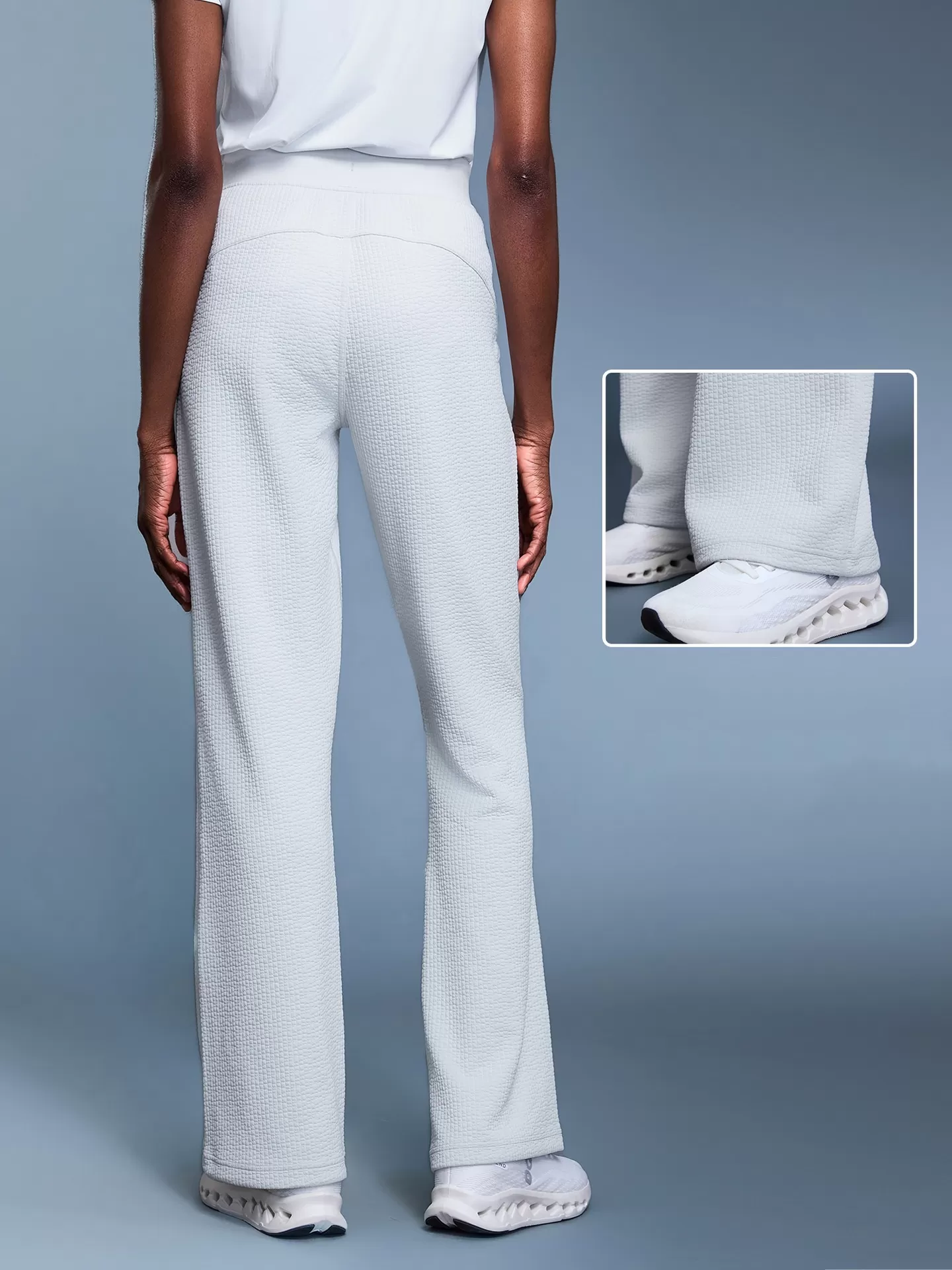 Pantalones de mujer estilo waffle, informales, transpirables, con cordón, color liso, para otoño. FGBD25165