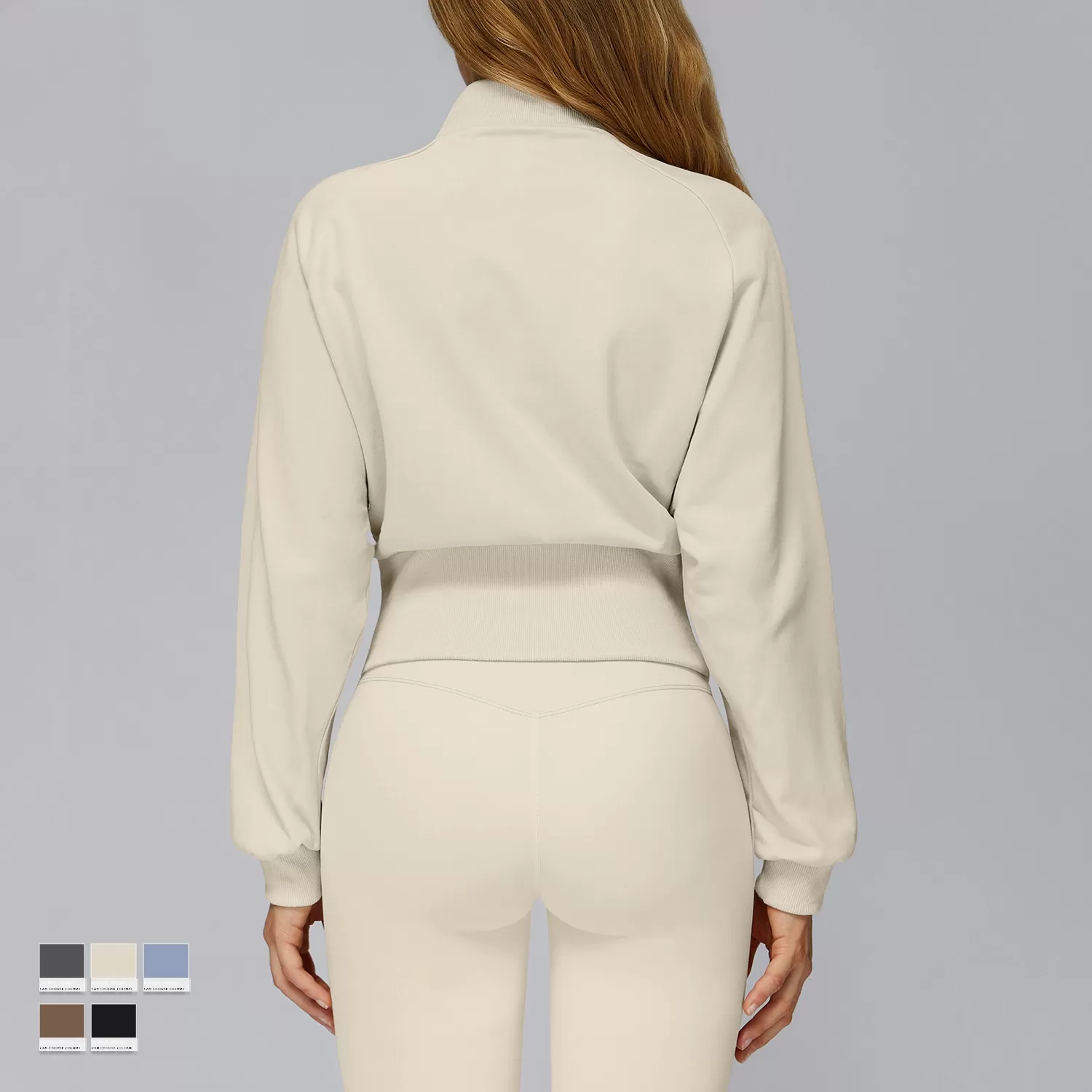 Chaqueta deportiva de mujer de estilo nuevo, color liso, abrigo para exteriores, chaqueta de yoga con cremallera FGBEWT2500