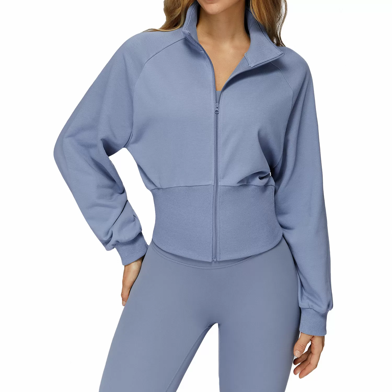 Chaqueta deportiva de mujer de estilo nuevo, color liso, abrigo para exteriores, chaqueta de yoga con cremallera FGBEWT2500