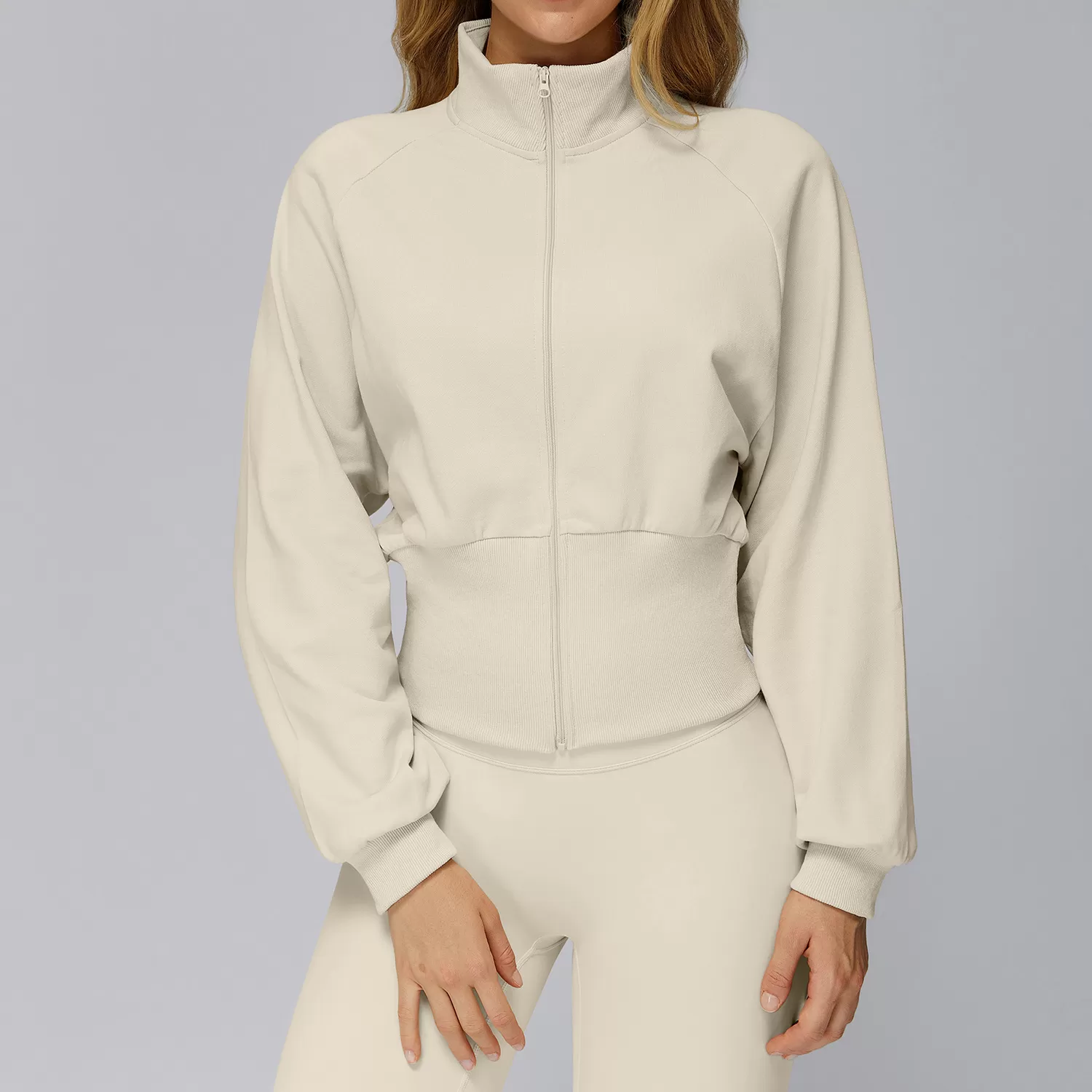 Chaqueta deportiva de mujer de estilo nuevo, color liso, abrigo para exteriores, chaqueta de yoga con cremallera FGBEWT2500