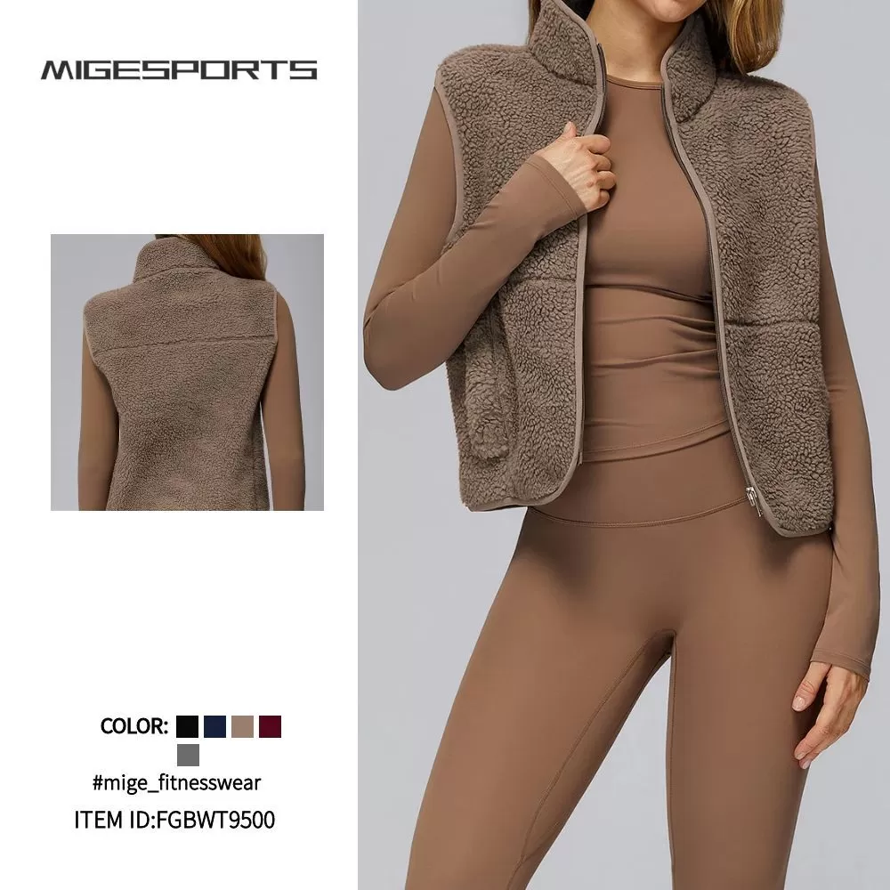 Chaleco polar con cremallera para correr y entrenar al aire libre FGBEWT9500