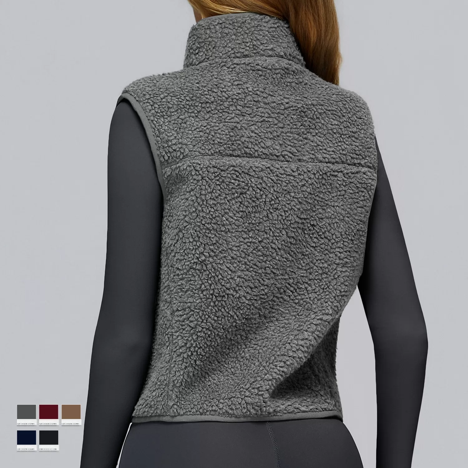 Chaleco polar con cremallera para correr y entrenar al aire libre FGBEWT9500