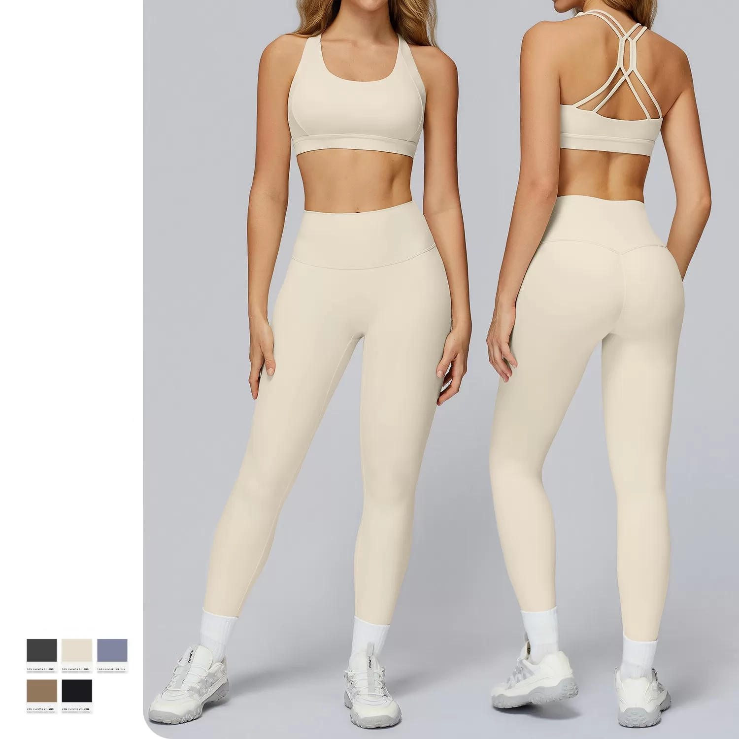 Conjunto de yoga de invierno para mujer, ropa de entrenamiento para gimnasio, sujetador deportivo, pantalones deportivos, leggings de entrenamiento FGBTZ7011