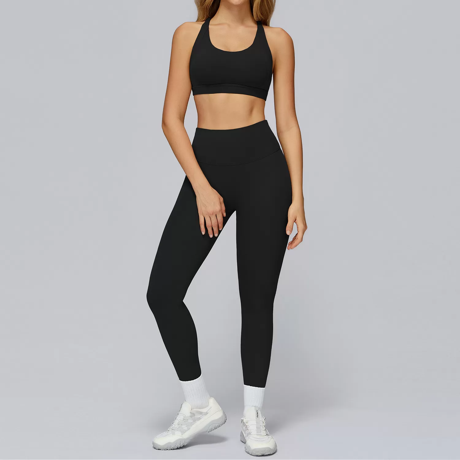 Conjunto de yoga de invierno para mujer, ropa de entrenamiento para gimnasio, sujetador deportivo, pantalones deportivos, leggings de entrenamiento FGBTZ7011