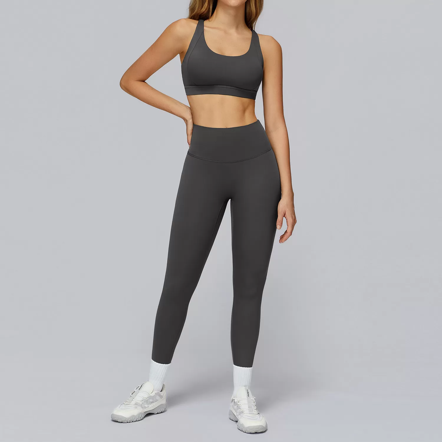 Conjunto de yoga de invierno para mujer, ropa de entrenamiento para gimnasio, sujetador deportivo, pantalones deportivos, leggings de entrenamiento FGBTZ7011