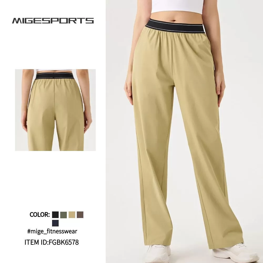 Pantalones deportivos holgados de pierna ancha para mujer, ideales para correr, hacer ejercicio o yoga. FGBK6578