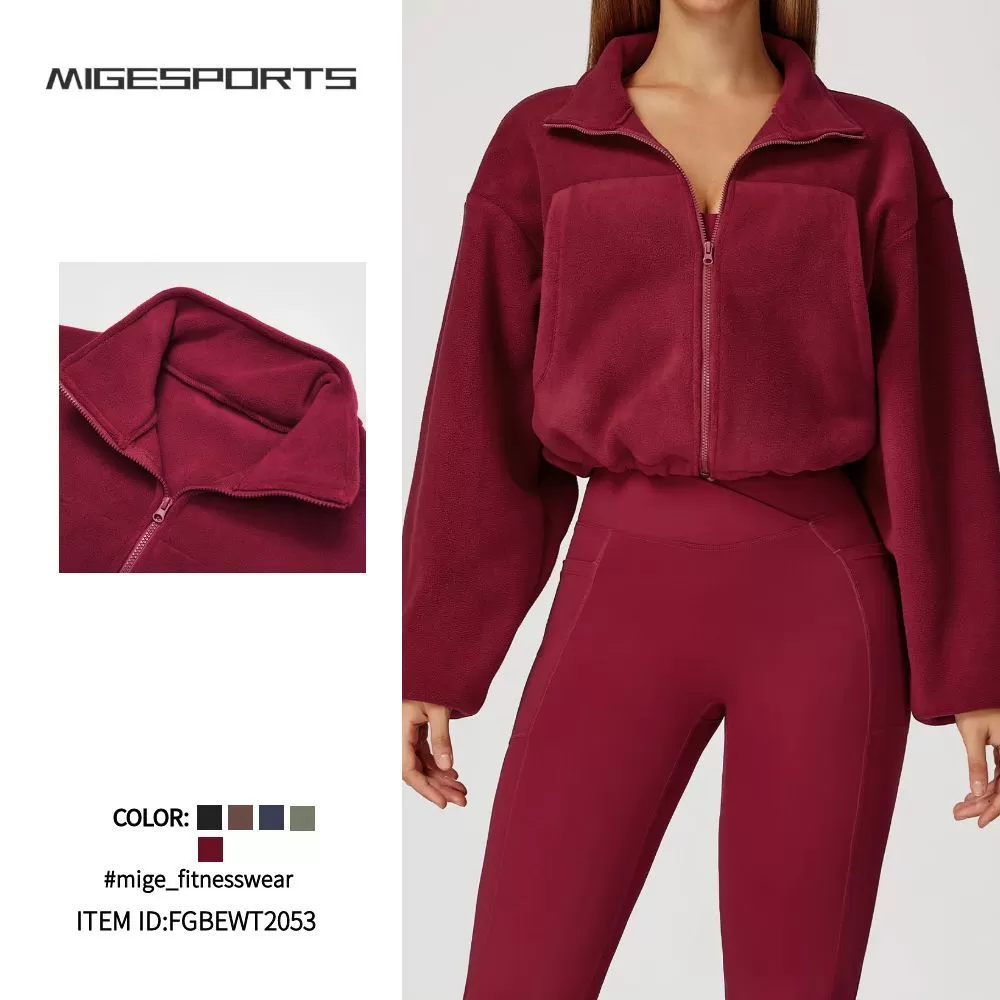 Chaquetas deportivas personalizadas para mujer, ideales para actividades al aire libre, fitness, yoga, gimnasio y running. Modelo FGBEWT2053.