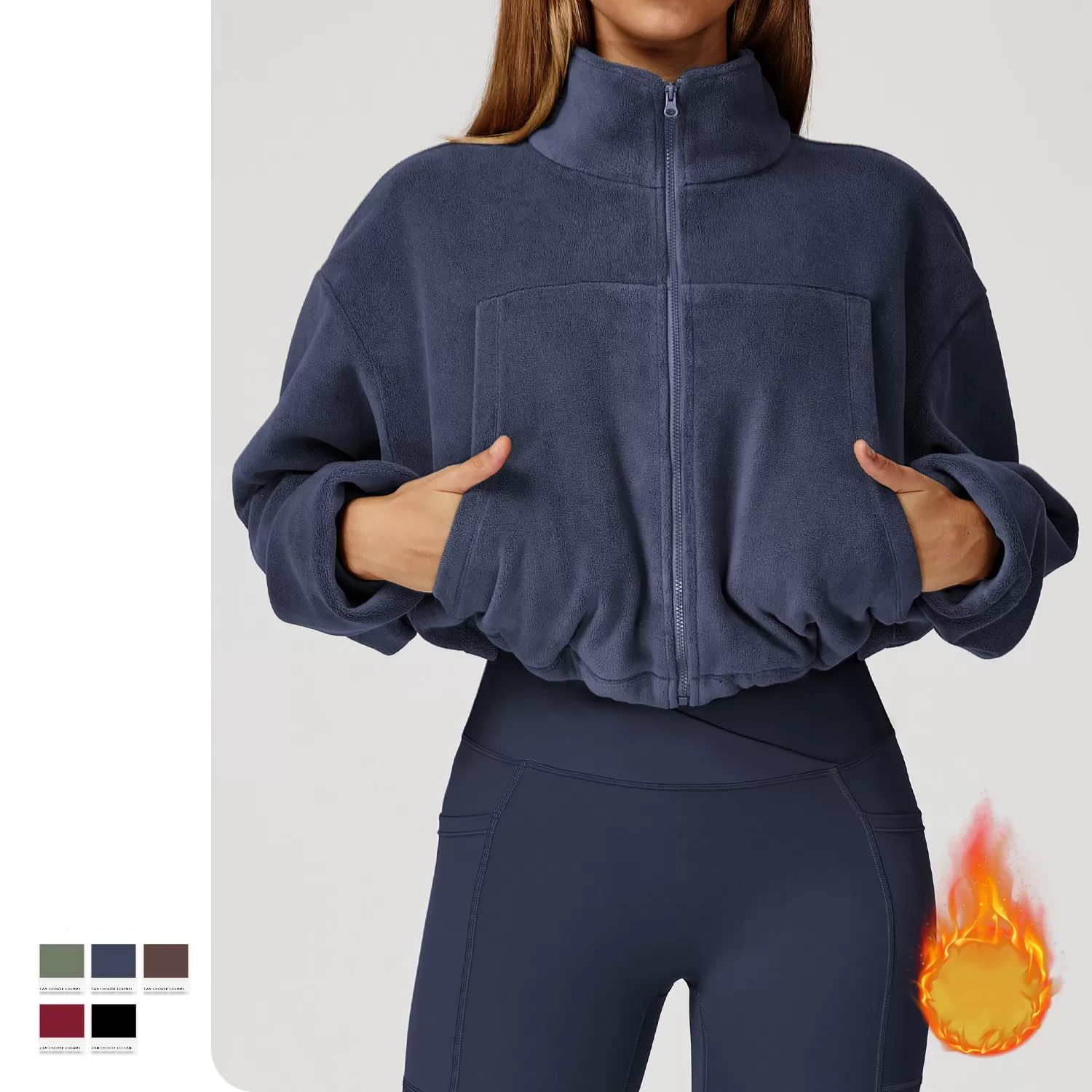 Chaquetas deportivas personalizadas para mujer, ideales para actividades al aire libre, fitness, yoga, gimnasio y running. Modelo FGBEWT2053.