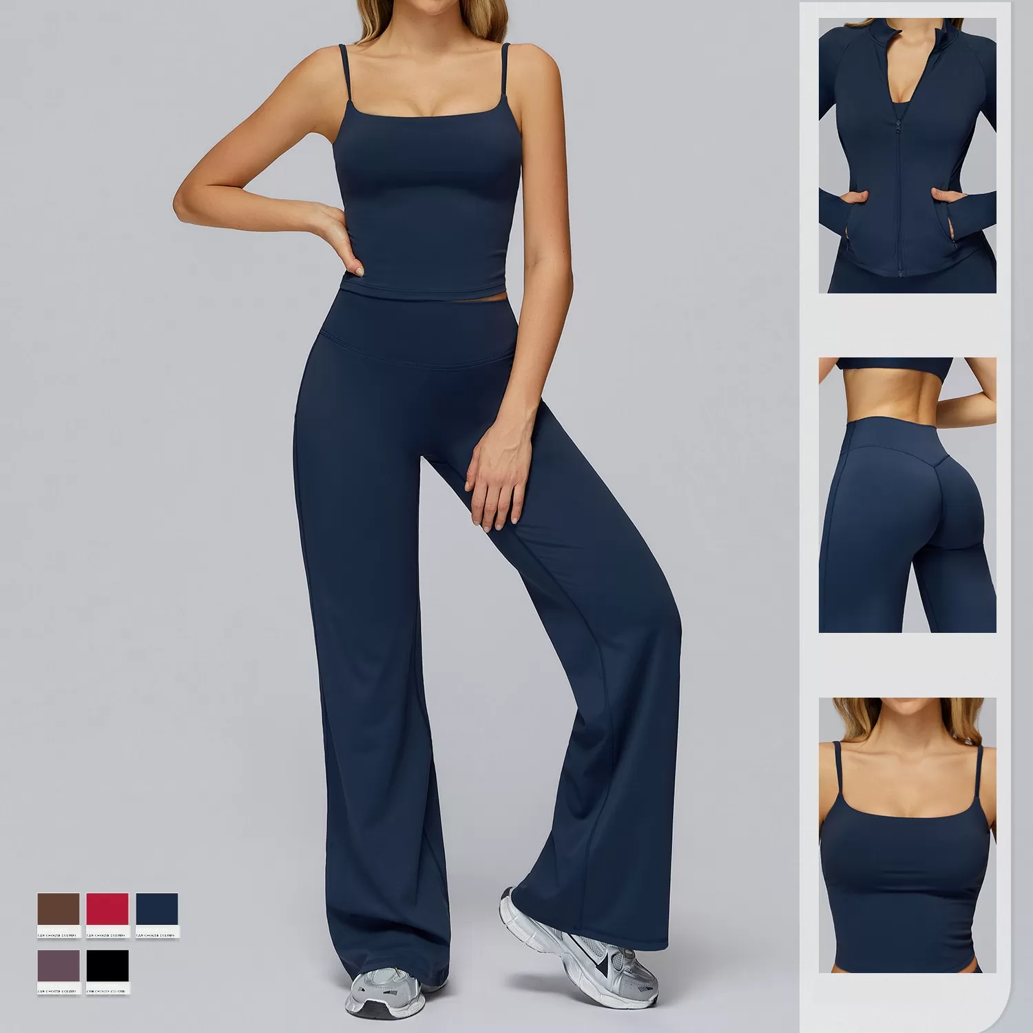 Conjunto de chaqueta y ropa exterior de manga larga para mujer, de alta calidad, suave como la mantequilla, ideal para gimnasio, entrenamiento, fitness y yoga FGBTZ3127