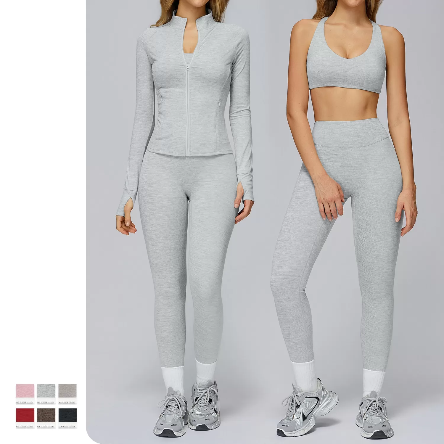 Conjunto deportivo de yoga suave y activo de dos piezas para mujer FGBTZ4510