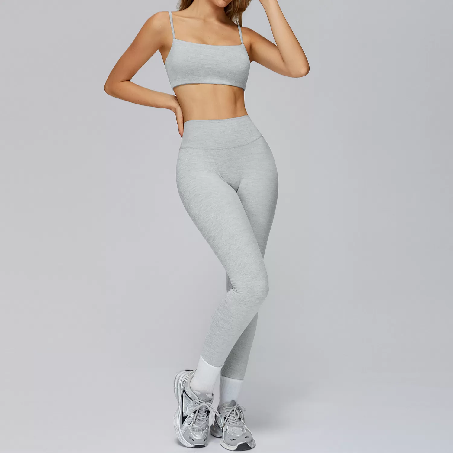 Conjunto deportivo de yoga suave y activo de dos piezas para mujer FGBTZ4510