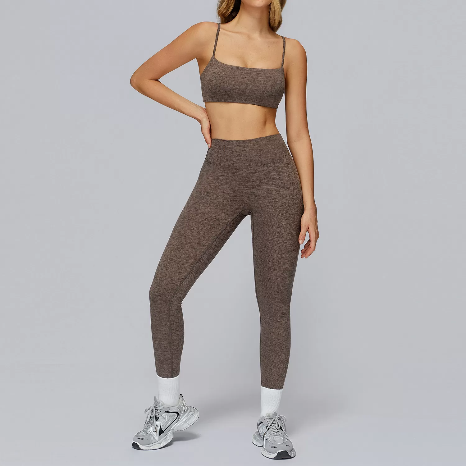 Conjunto deportivo de yoga suave y activo de dos piezas para mujer FGBTZ4510