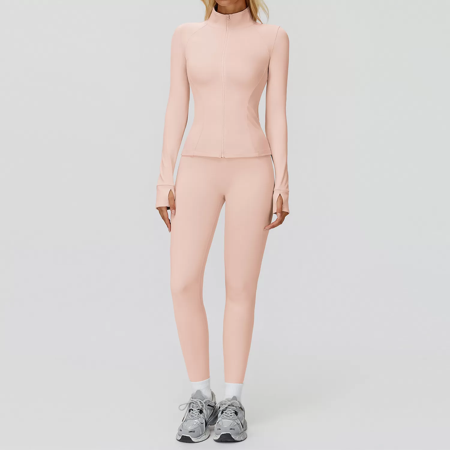 Nuevo conjunto de yoga, ropa deportiva para gimnasio y entrenamiento, top de manga larga y leggings para mujer FGBTZ5502