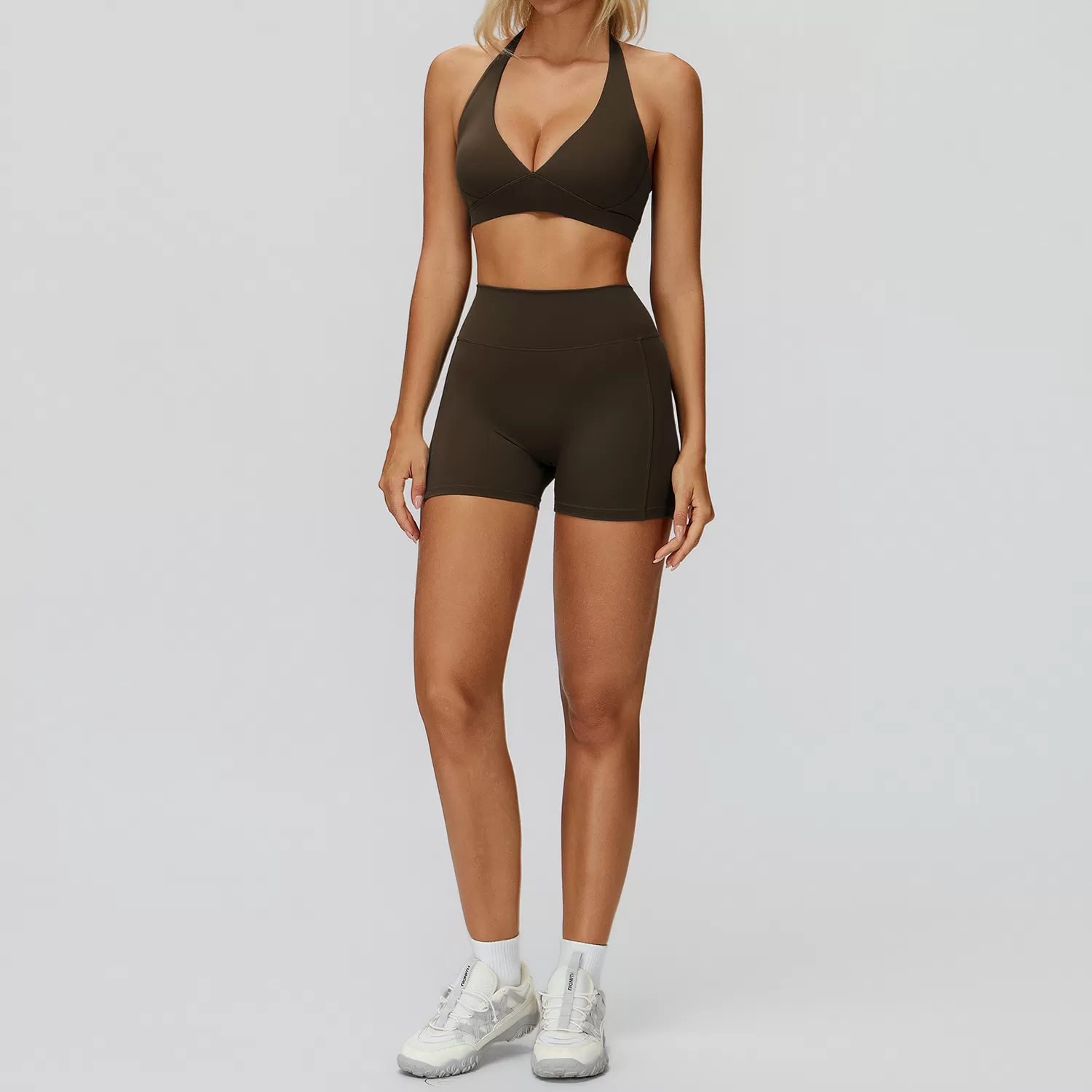 Conjunto deportivo para mujer: shorts, top y sujetador deportivo para gimnasio, yoga y fitness FGBTZ9308