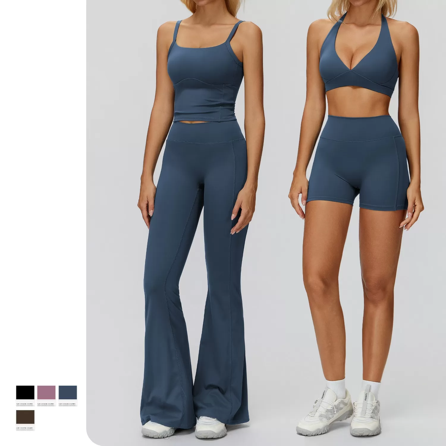 Conjunto de yoga de 2 piezas para mujer, ropa deportiva de alta calidad para gimnasio, ideal para yoga, correr y fitness. Modelo FGBTZ9308