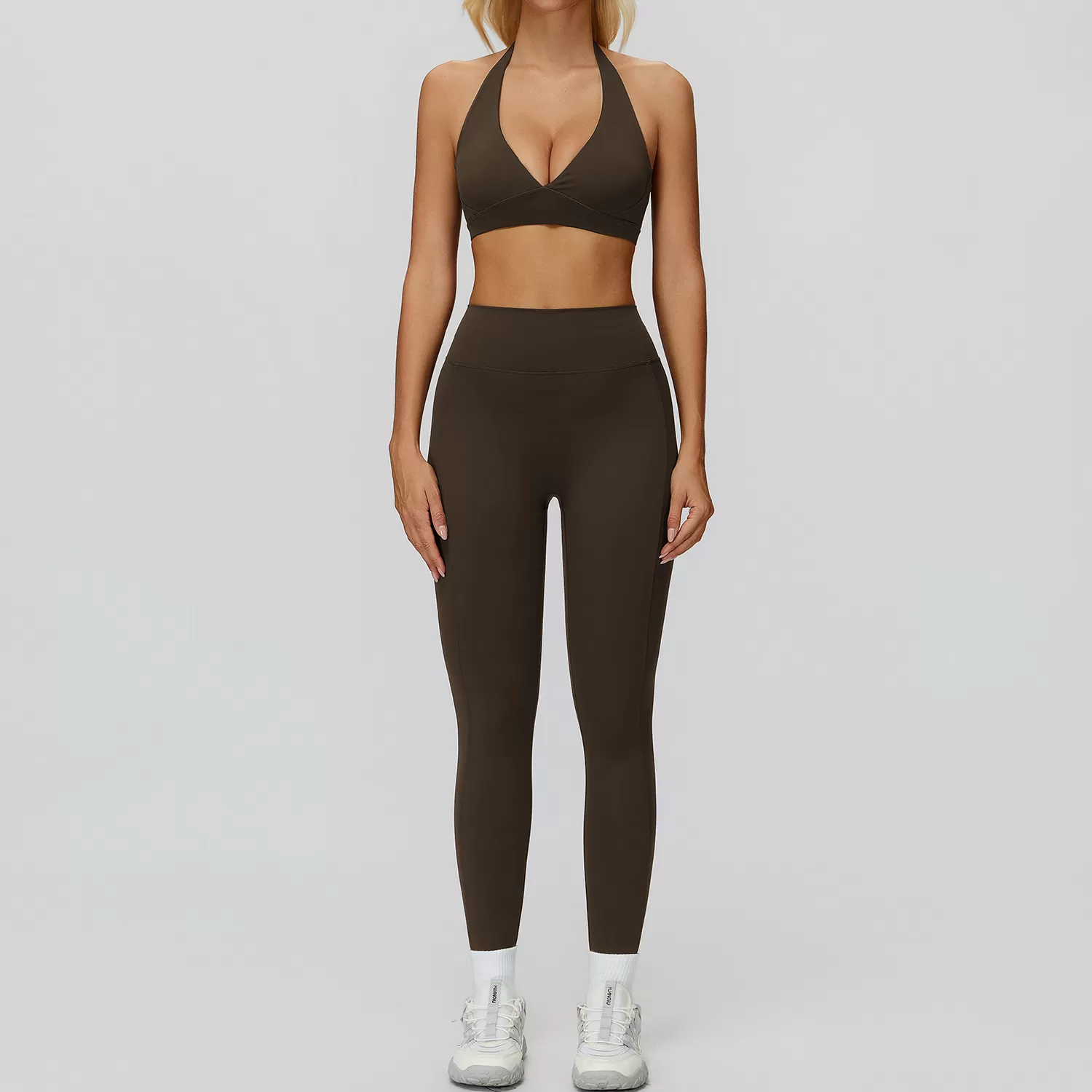 Conjunto de yoga de 2 piezas para mujer, ropa deportiva de alta calidad para gimnasio, ideal para yoga, correr y fitness. Modelo FGBTZ9308