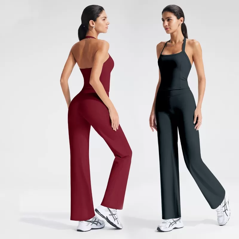 Sujetador deportivo halter con espalda descubierta, acolchado, ajustado, para fitness y yoga. Camiseta sin mangas sexy sin espalda para mujer. Modelo FGBB-XL39