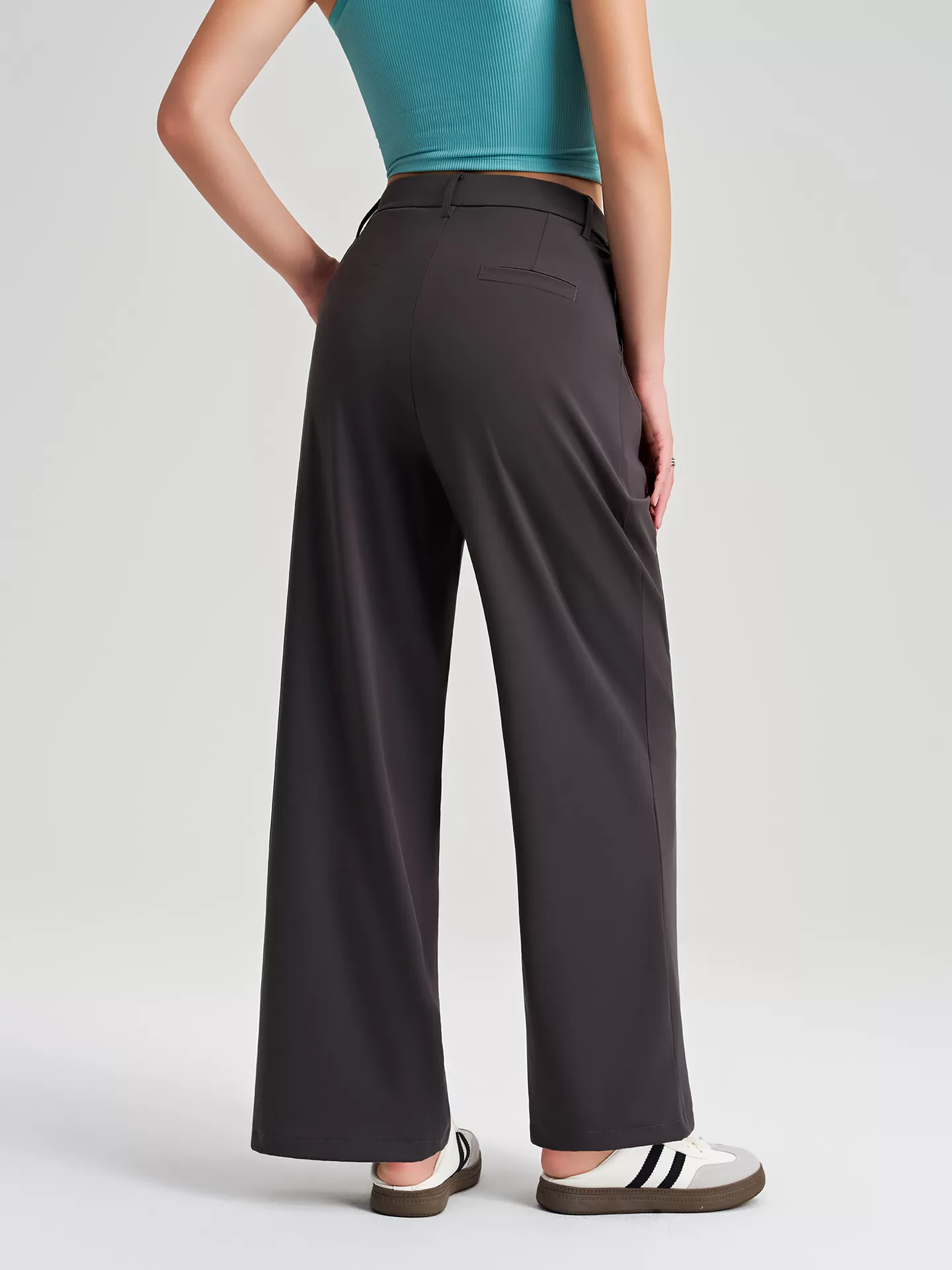 Pantalones de yoga de cintura alta, transpirables y de pierna recta para mujer. Pantalones deportivos holgados e informales de alta calidad FGBK8-015