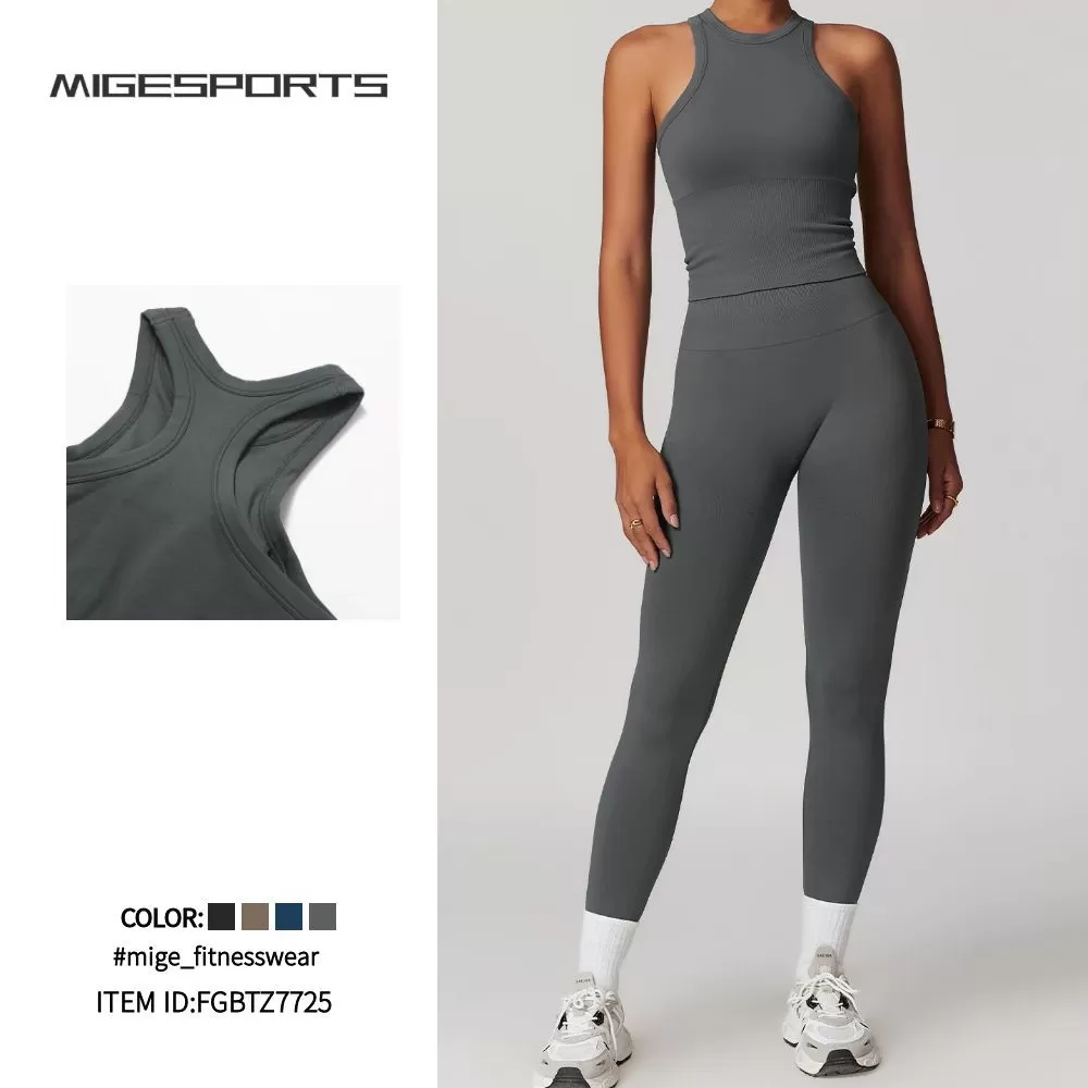 Conjunto de yoga para mujer, ropa deportiva para gimnasio y fitness, leggings sin costuras, ropa de entrenamiento GBTZ 7725