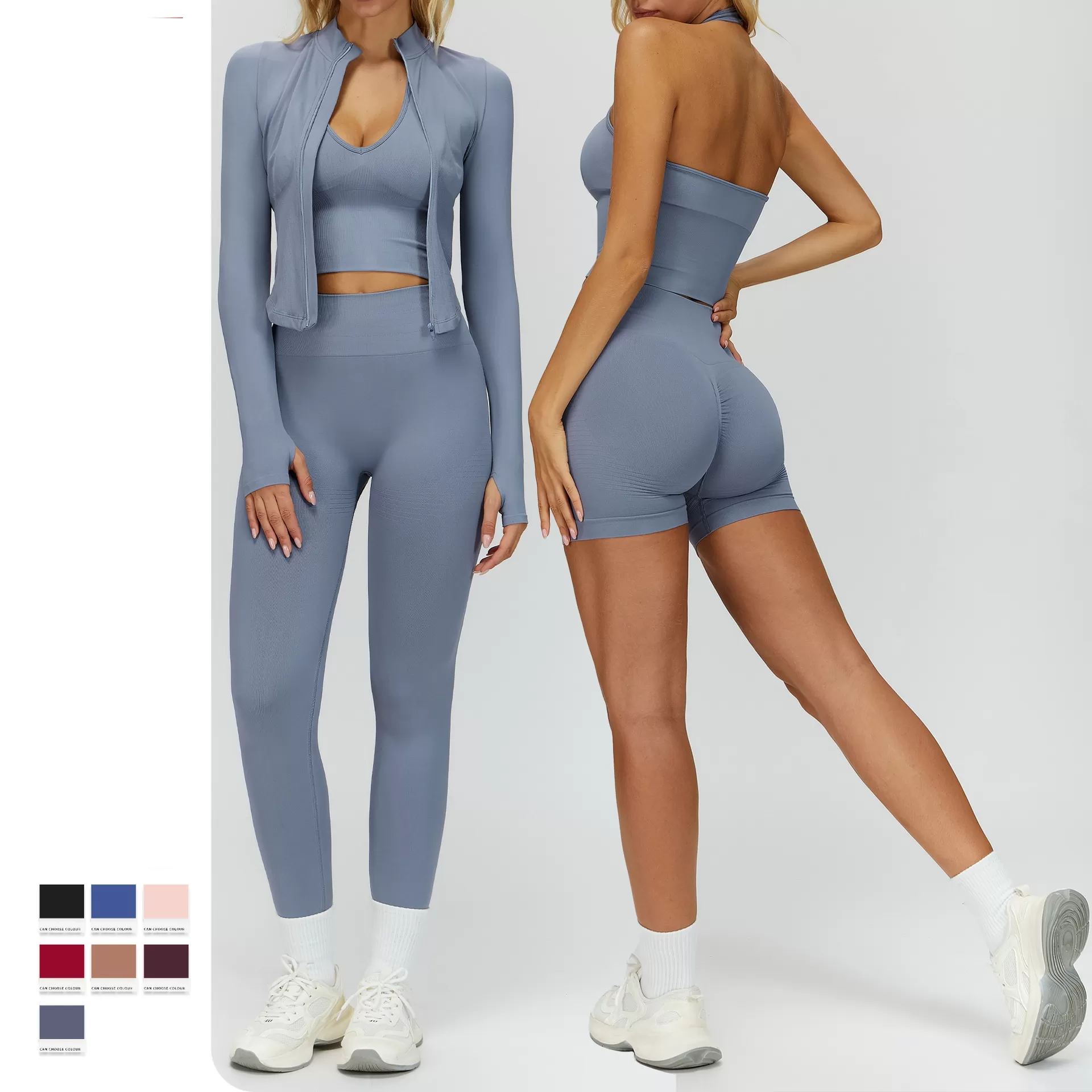 Ropa deportiva de mujer de alta elasticidad, sin costuras, realce de glúteos, cintura alta, para yoga, fitness y actividades físicas. FGBTZ7725