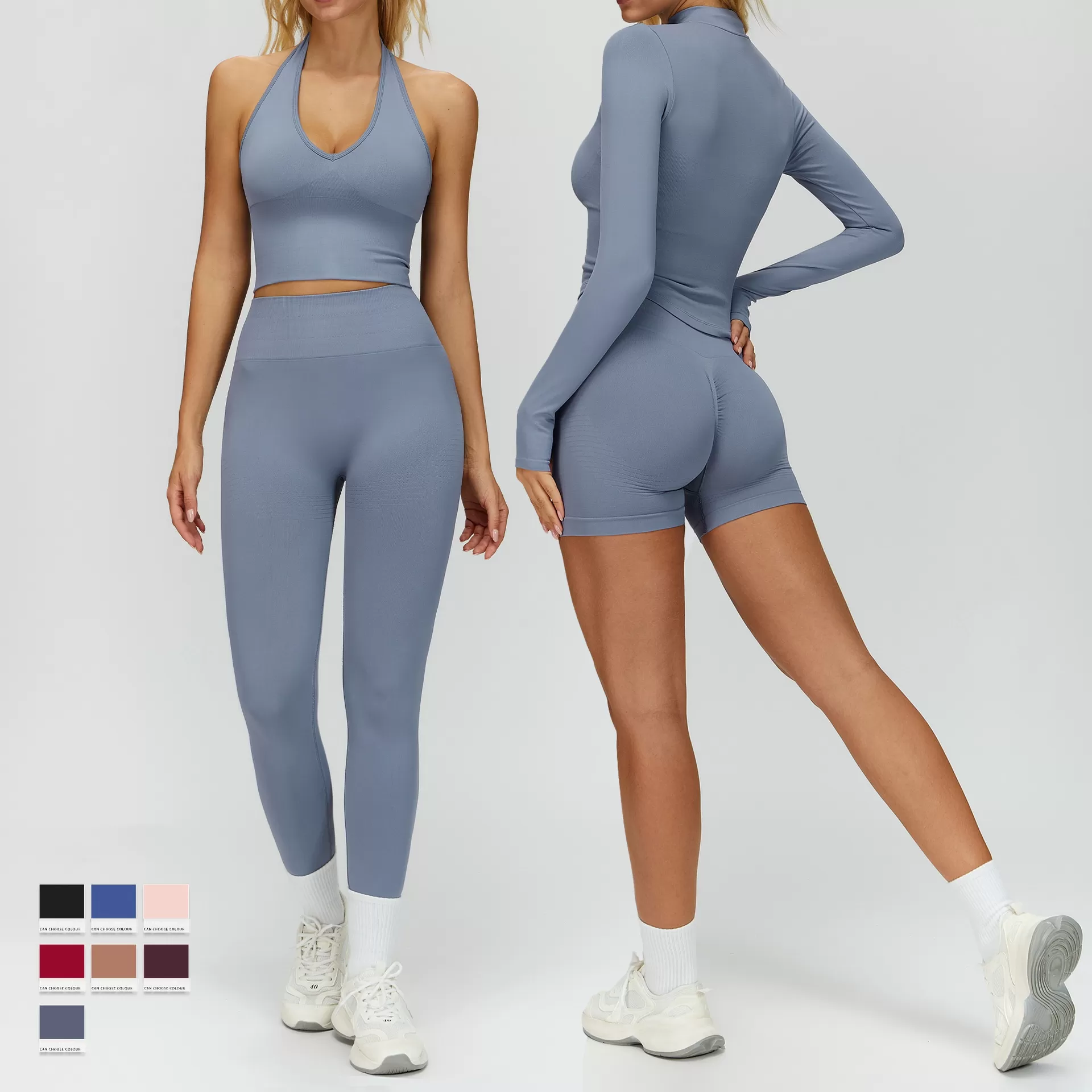 Ropa deportiva de mujer de alta elasticidad, sin costuras, realce de glúteos, cintura alta, para yoga, fitness y actividades físicas. FGBTZ7725