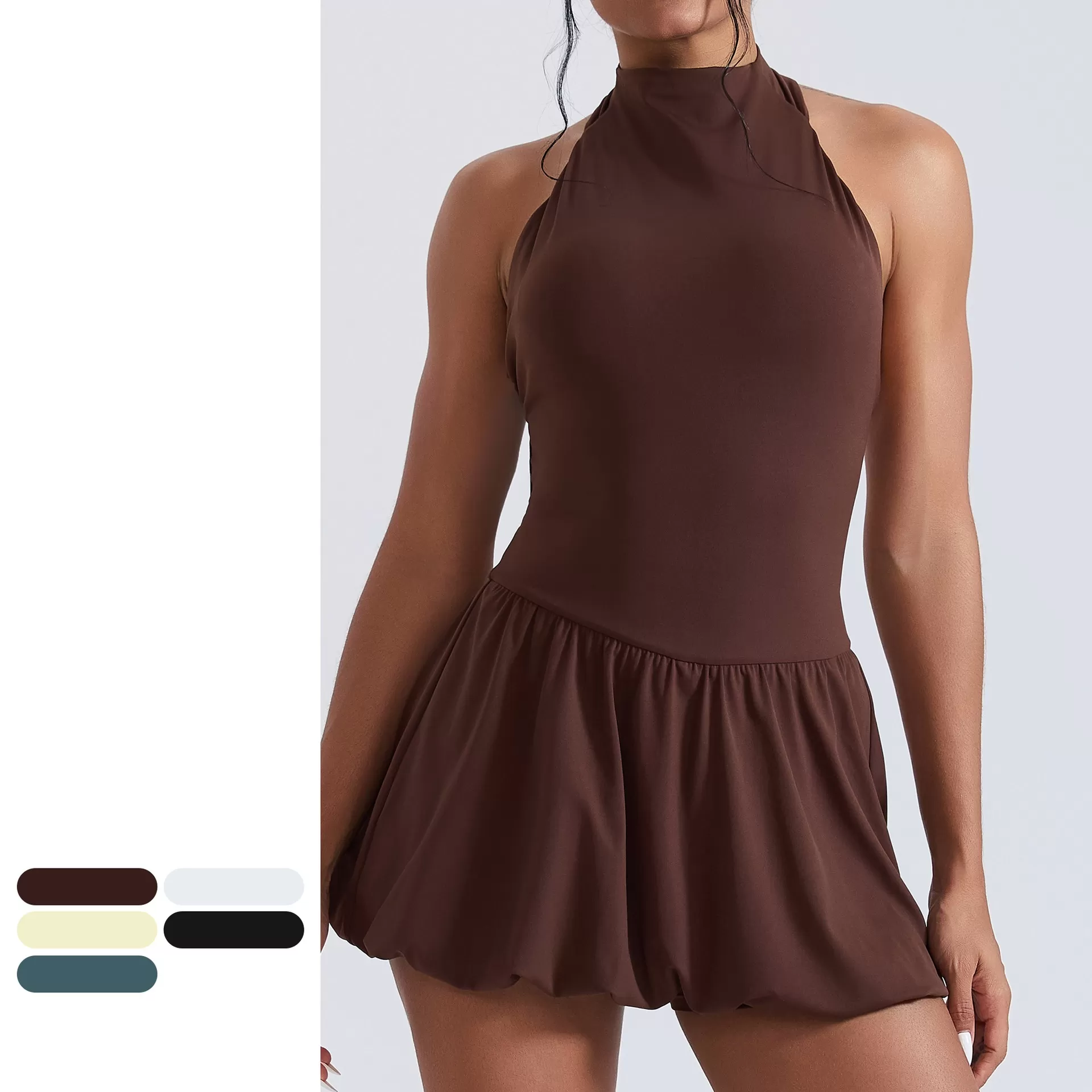 Falda deportiva de cintura alta para mujer, estilo skirt, con shorts, ideal para deportes al aire libre y yoga (FGBYLT5767)