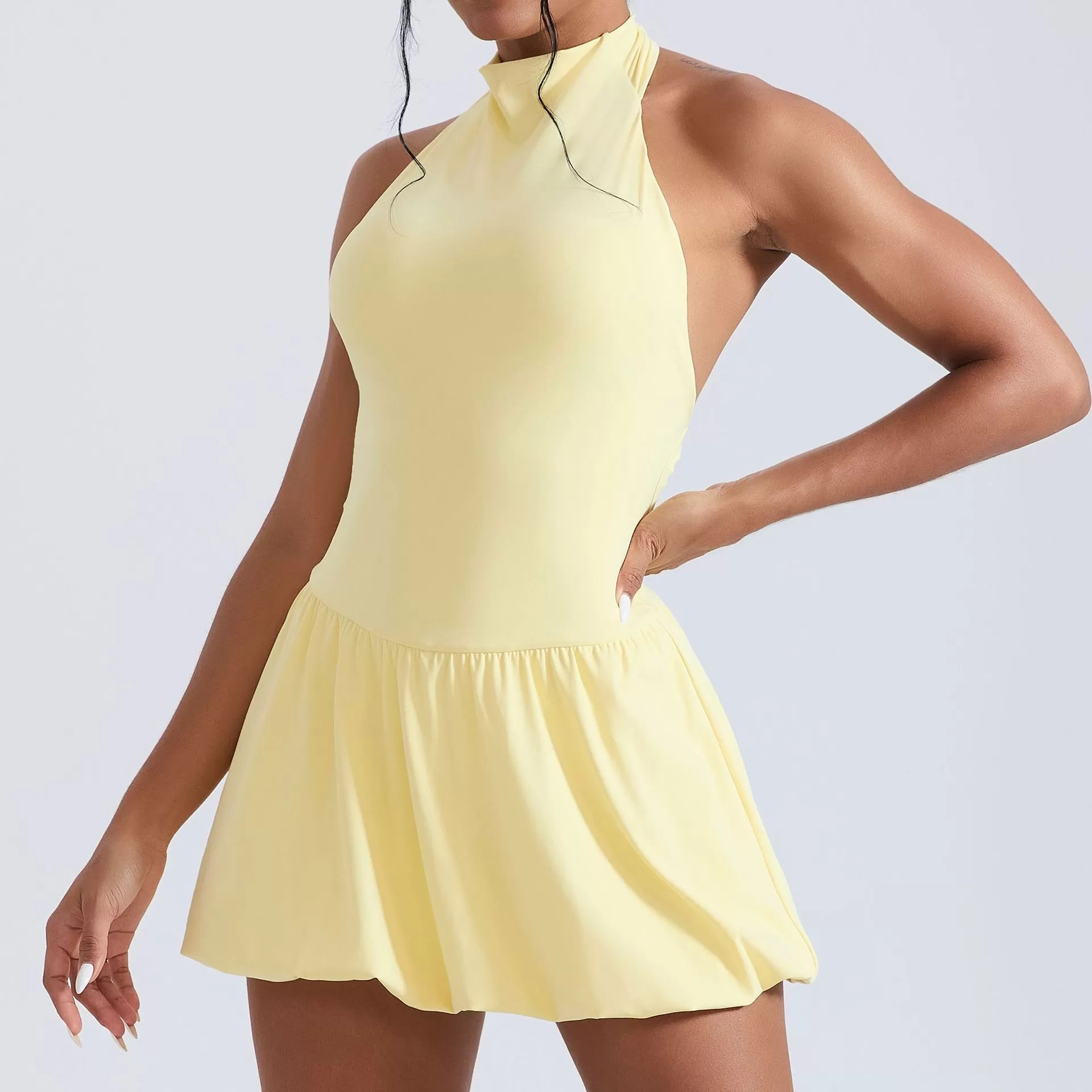 Falda deportiva de cintura alta para mujer, estilo skirt, con shorts, ideal para deportes al aire libre y yoga (FGBYLT5767)