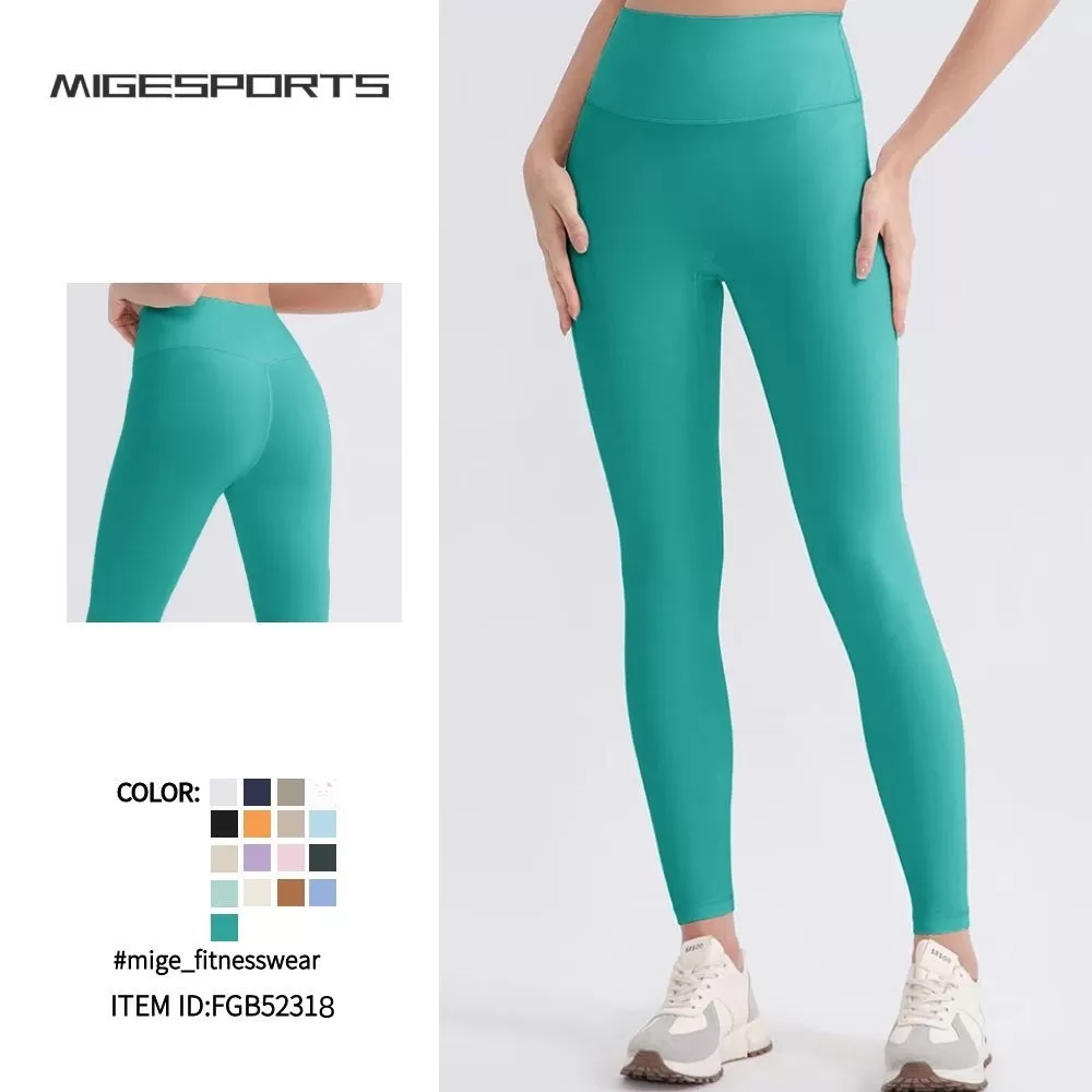 Leggings de yoga de alta calidad para mujer, cintura alta, realce de cadera, secado rápido, transpirables, deportivos, FGB52318