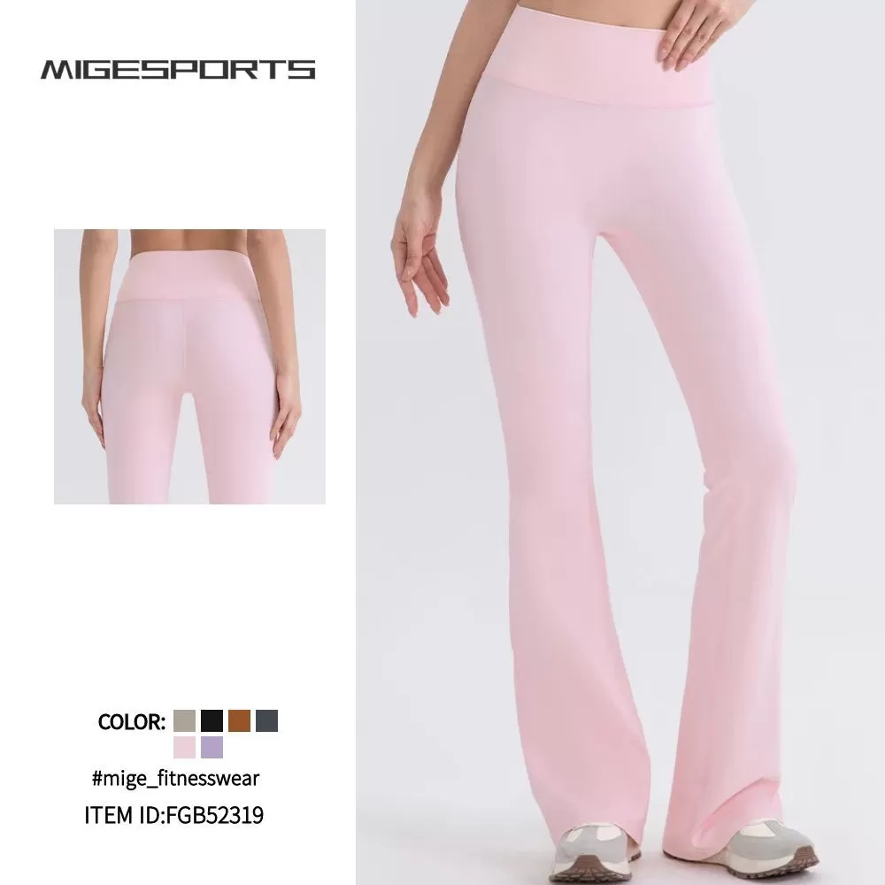 Pantalones de yoga acampanados de cintura alta, suaves y transpirables, de alta calidad, a prueba de sentadillas, para mujer FGB52319