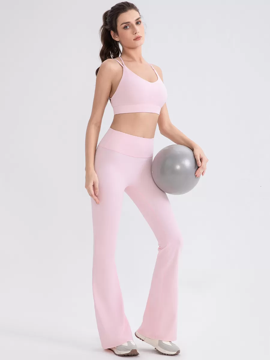Pantalones de yoga acampanados de cintura alta, suaves y transpirables, de alta calidad, a prueba de sentadillas, para mujer FGB52319