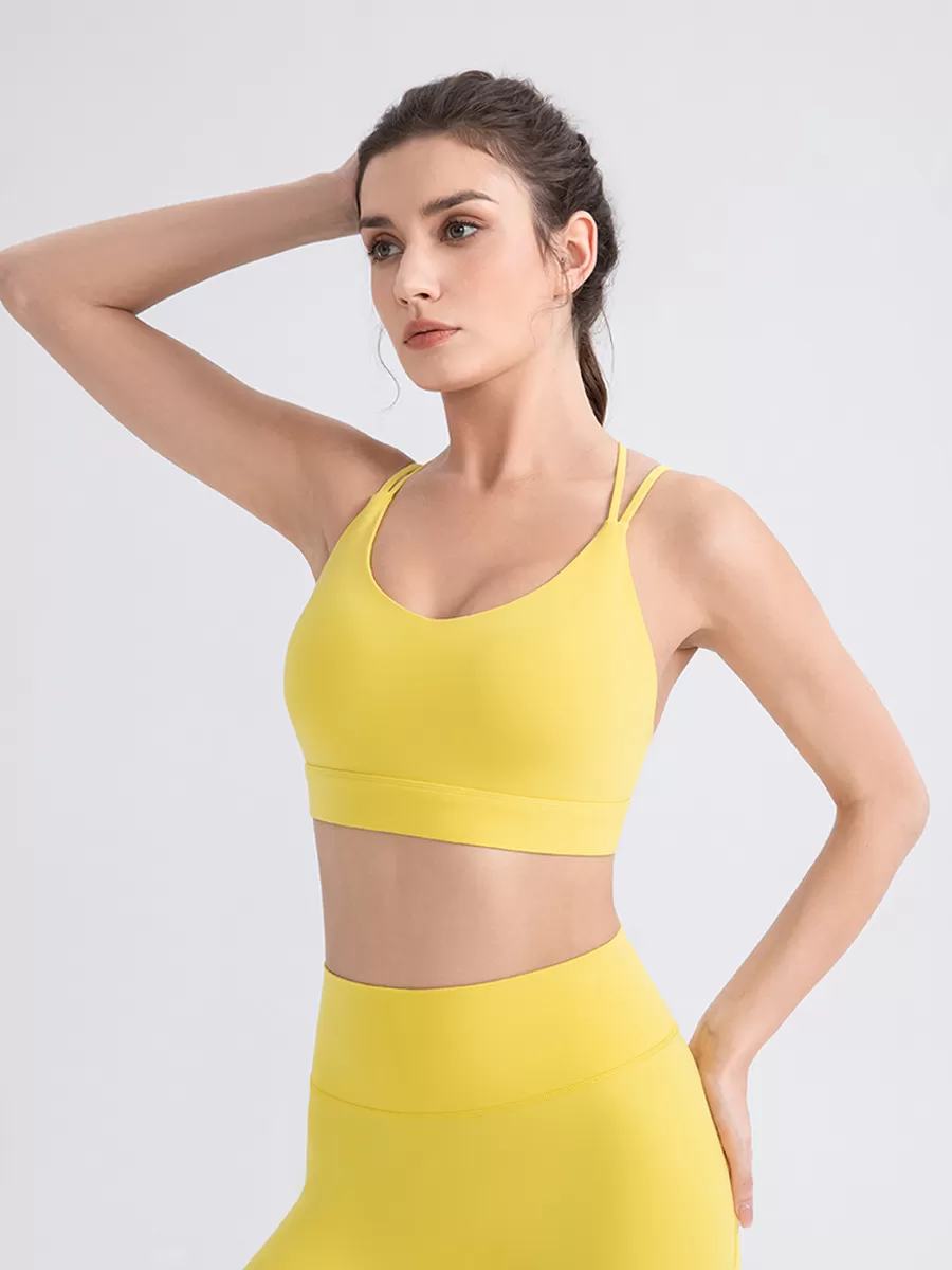 Sujetador deportivo de nailon y licra con espalda cruzada para entrenamiento, running, yoga, fitness, alto impacto, gimnasio, FGB52760