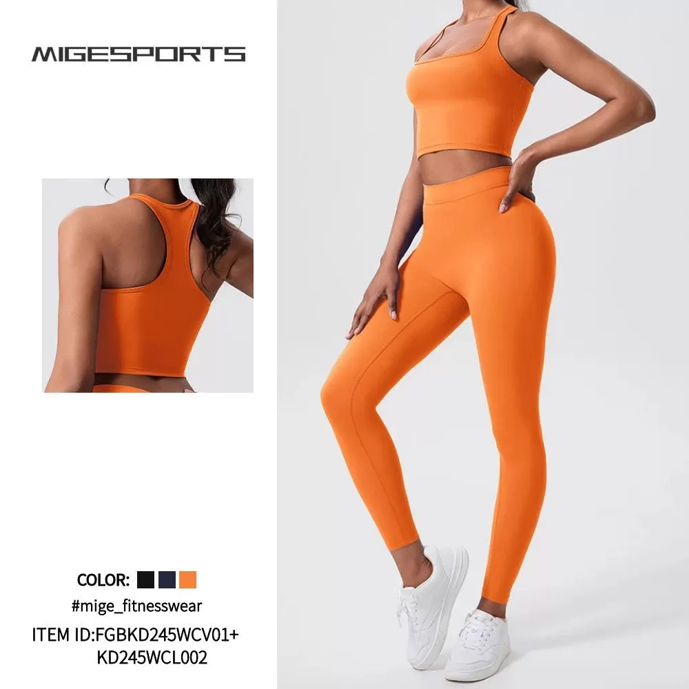 Conjunto de yoga para mujer, para exteriores, suave, conjunto de yoga para mujer, conjunto de yoga para mujer FGBKD245WCV01+KD245WCL002