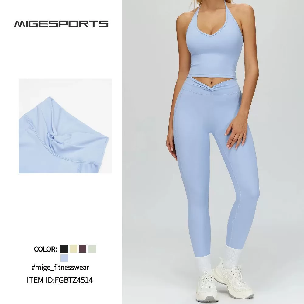 Conjuntos de ropa deportiva atlética para mujer, gran elasticidad, para entrenamiento y yoga, FGBTZ4514