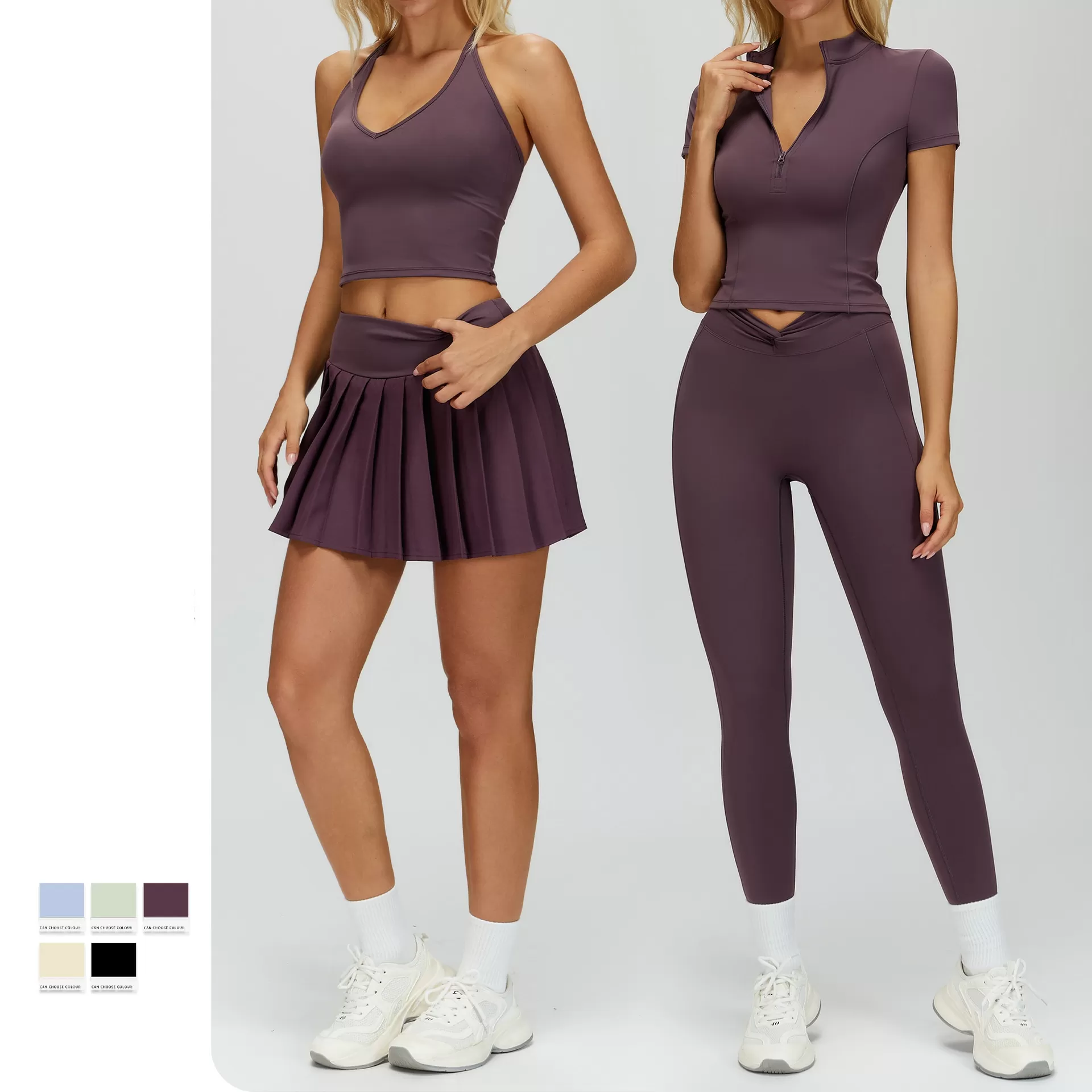 Conjuntos de ropa deportiva atlética para mujer, gran elasticidad, para entrenamiento y yoga, FGBTZ4514