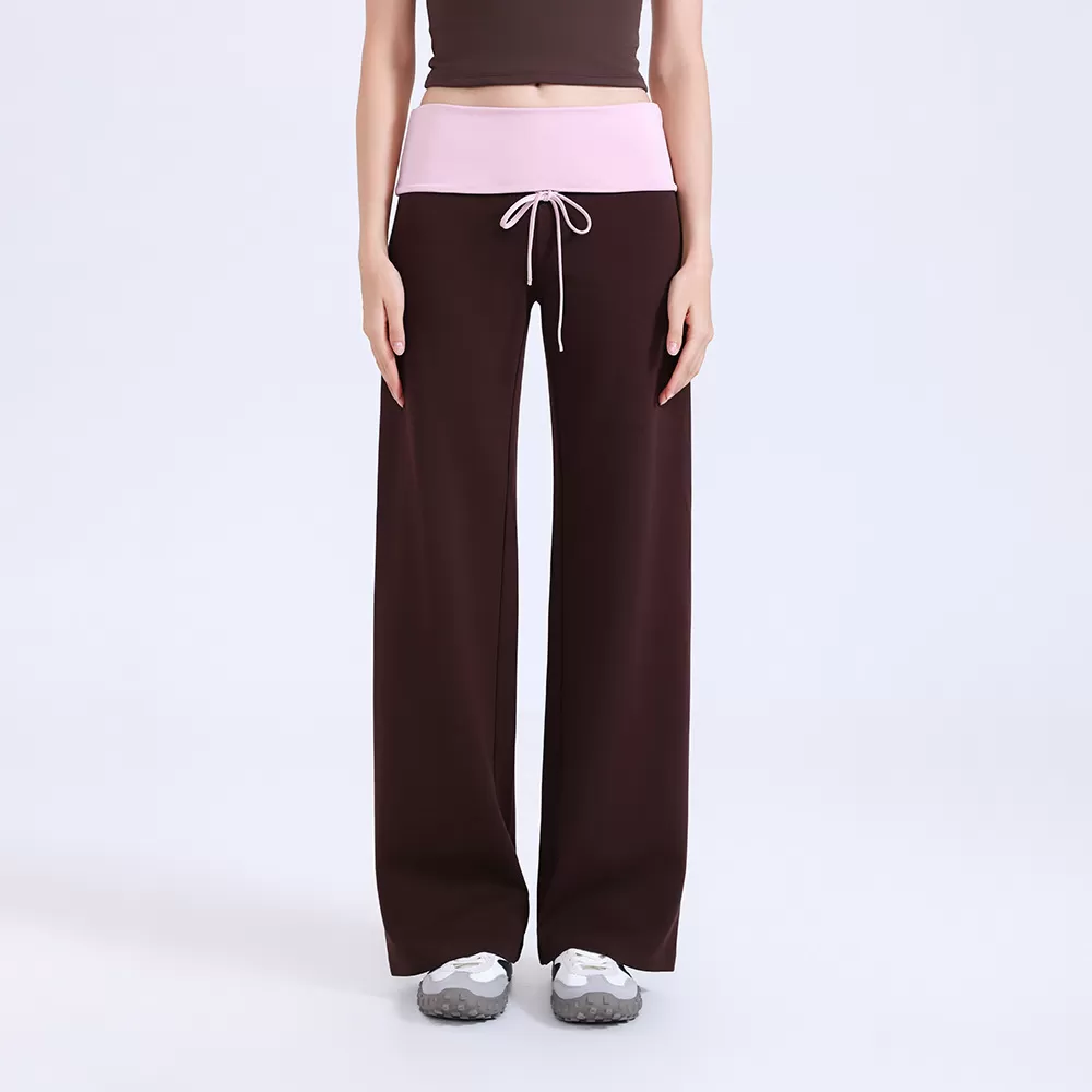 Pantalones deportivos casuales para mujer, personalizables, de yoga, elásticos, con cordón, largos, FGBCK3548