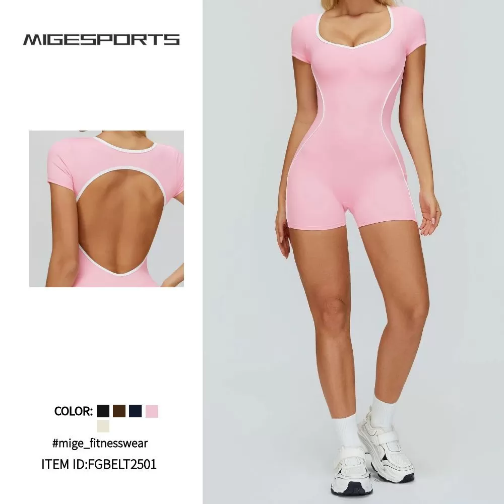 Mono de una pieza para mujer para entrenamiento, fitness, gimnasio, yoga, FGBELT2501